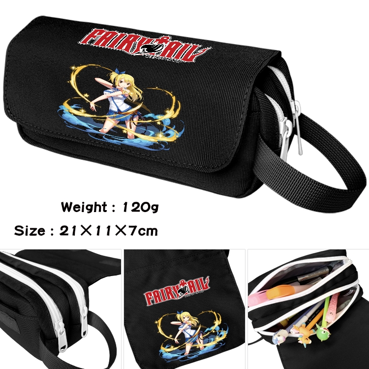  Fairy tail Anime Multifunctional Waterproof Canvas Portable Pencil Bag Cosmetic Bag 20x11x7cm