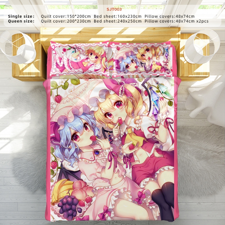 East Anime Four Piece Set 1.5-1.8 Bed 2 Pillowcases 48x74 Quilt Cover 200x230 Sheet 240x250 SJT003