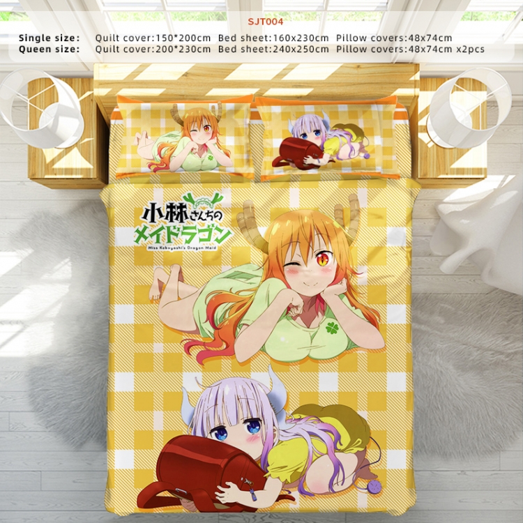 Miss Kobayashis Dragon Maid Anime Four Piece Set 1.5-1.8 Bed 2 Pillowcases 48x74 Quilt Cover 200x230 Sheet 240x250 SJT00