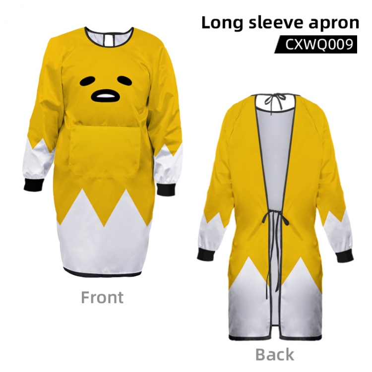 Gudetama Anime Long Sleeve Apron Length 87cm Width 107cm Sleeve Length 76cm CXWQ009