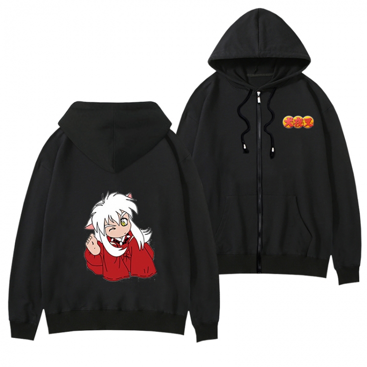 Inuyasha anime zipper sweater thick coat from S to 3XL
