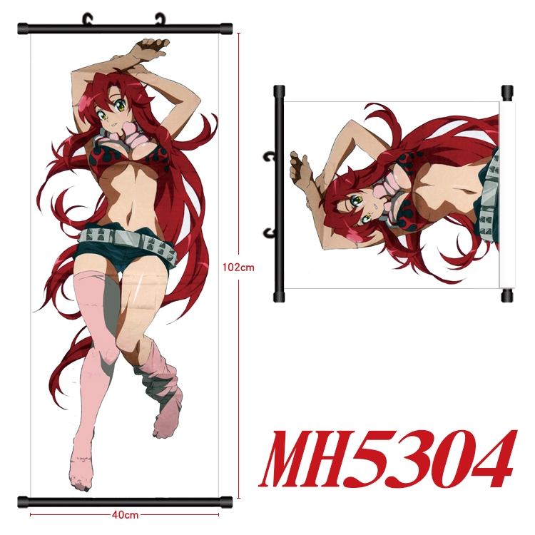 East Anime black Plastic rod Cloth painting Wall Scroll 40X102CM   MH5304