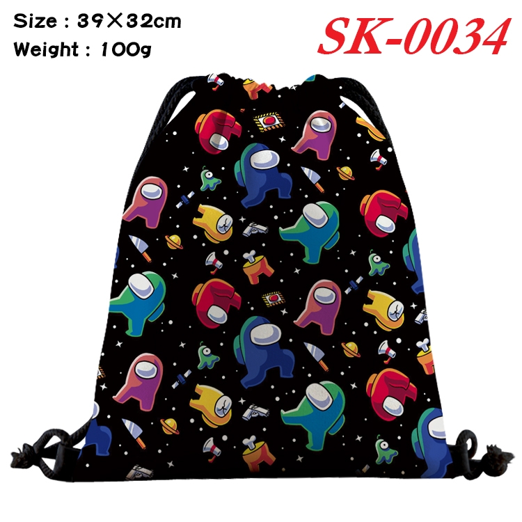 among-us Gaming Waterproof Nylon Full Color Drawstring Pocket 39x32cm  SK-0034