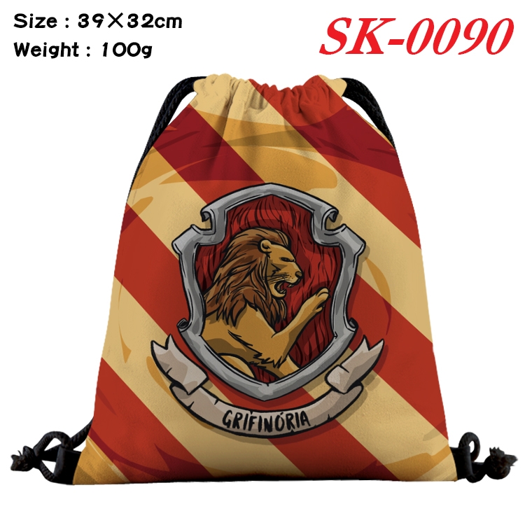Harry Potter cartoon Waterproof Nylon Full Color Drawstring Pocket 39x32cm  SK-0090