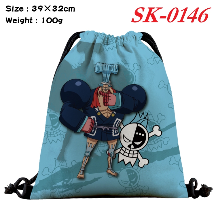 One Piece cartoon Waterproof Nylon Full Color Drawstring Pocket 39x32cm  SK-0146