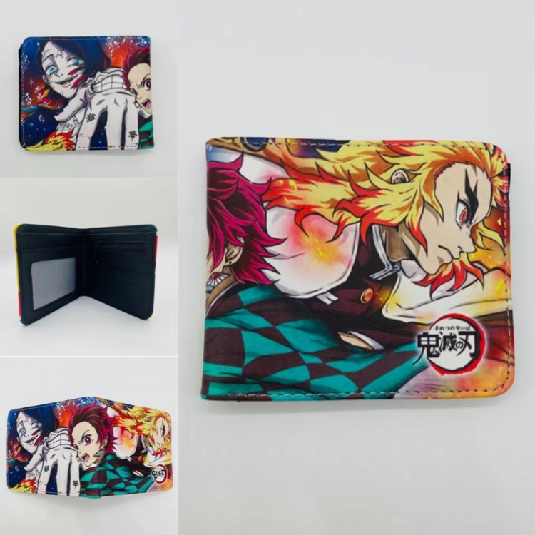 Demon Slayer Kimets Full color  Two fold short card case wallet 11X9.5CM