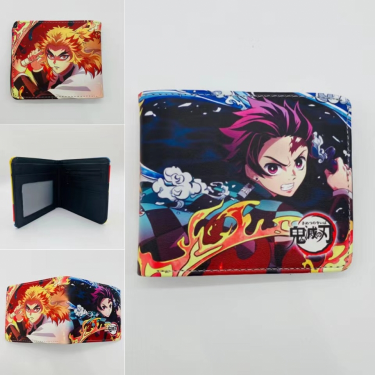 Demon Slayer Kimets Full color  Two fold short card case wallet 11X9.5CM