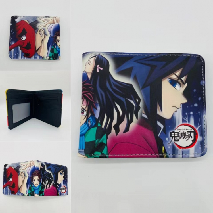 Demon Slayer Kimets Full color  Two fold short card case wallet 11X9.5CM