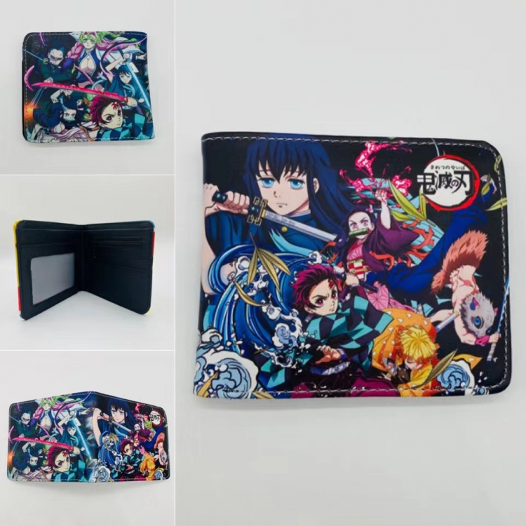 Demon Slayer Kimets Full color  Two fold short card case wallet 11X9.5CM