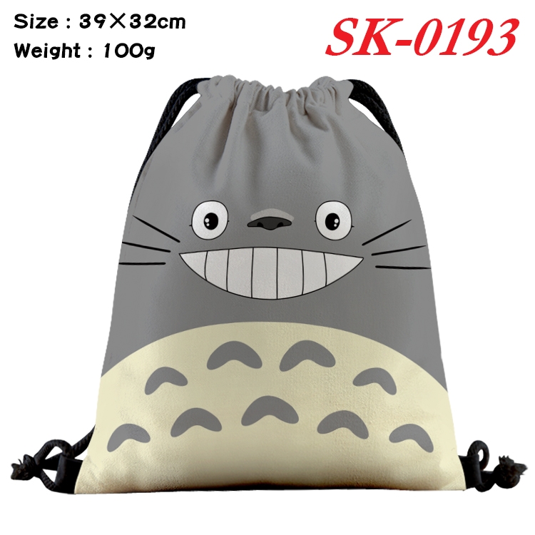 TOTORO cartoon Waterproof Nylon Full Color Drawstring Pocket 39x32cm SK-0193
