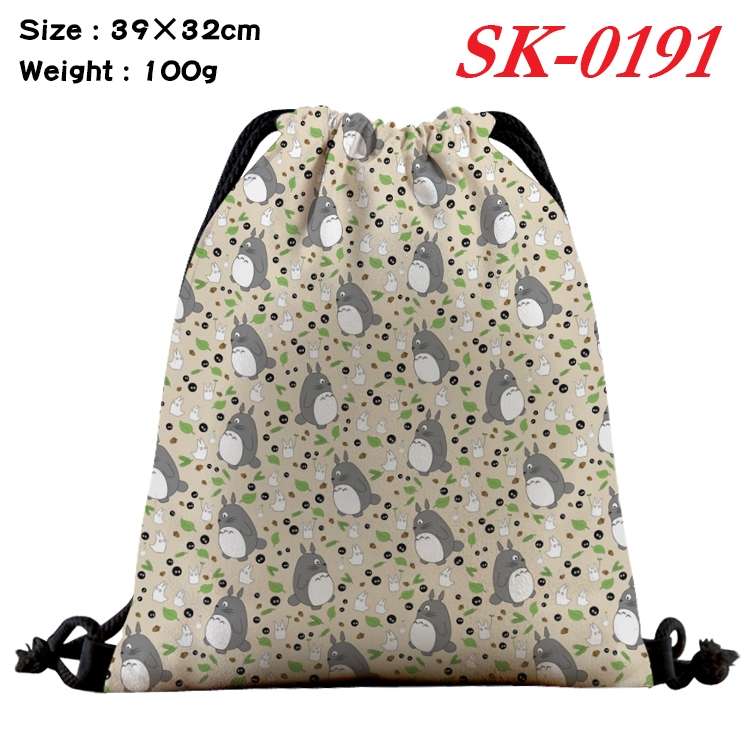 TOTORO cartoon Waterproof Nylon Full Color Drawstring Pocket 39x32cm SK-0191