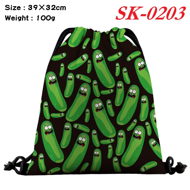 Rick and Morty cartoon Waterproof Nylon Full Color Drawstring Pocket 39x32cm SK-0203