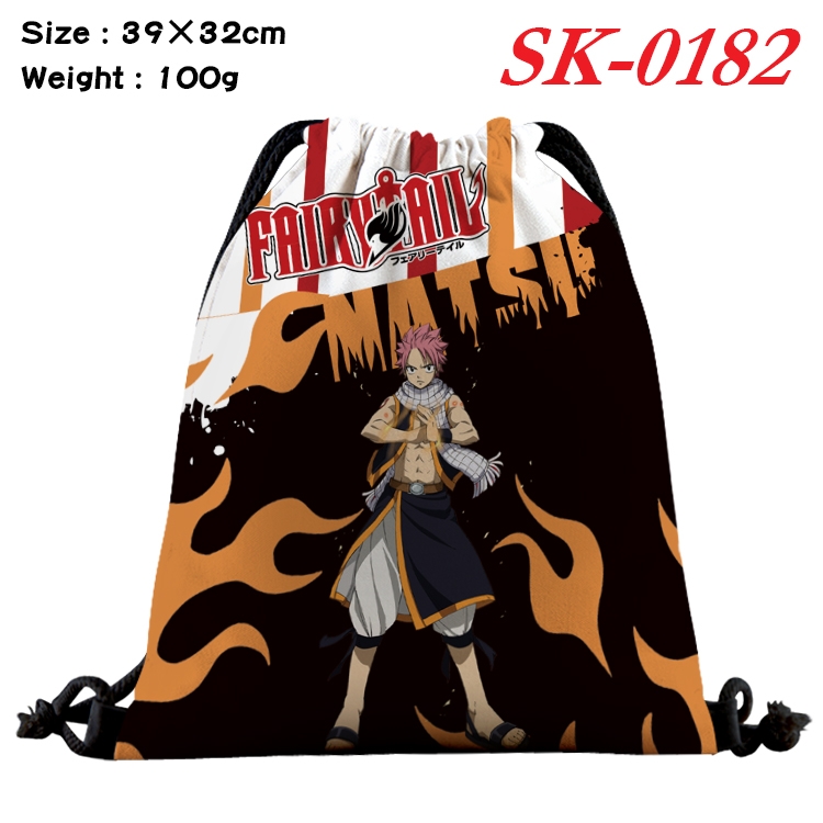 Fairy tail cartoon Waterproof Nylon Full Color Drawstring Pocket 39x32cm SK-0182