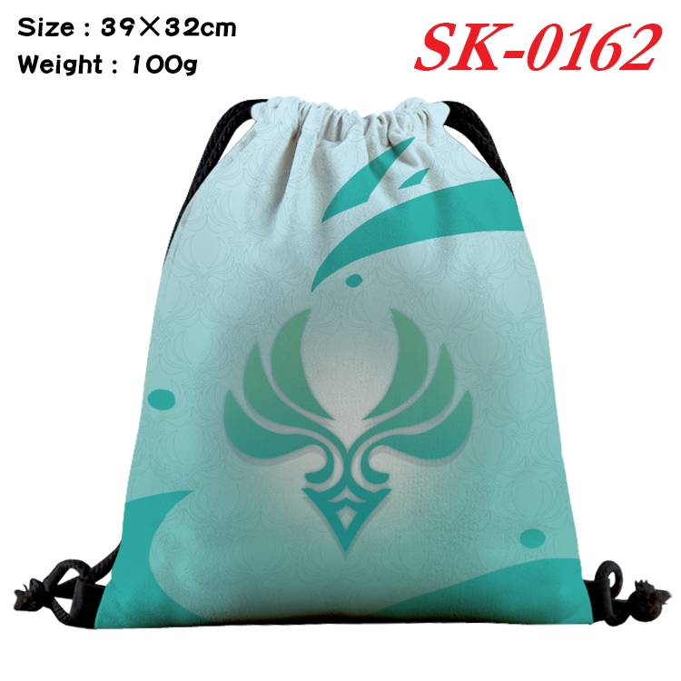 Genshin Impact  cartoon Waterproof Nylon Full Color Drawstring Pocket 39x32cm SK-0162