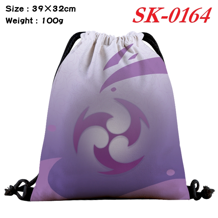 Genshin Impact  cartoon Waterproof Nylon Full Color Drawstring Pocket 39x32cm SK-0164