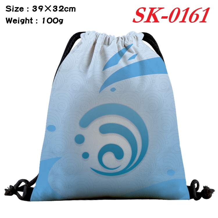 Genshin Impact  cartoon Waterproof Nylon Full Color Drawstring Pocket 39x32cm SK-0161