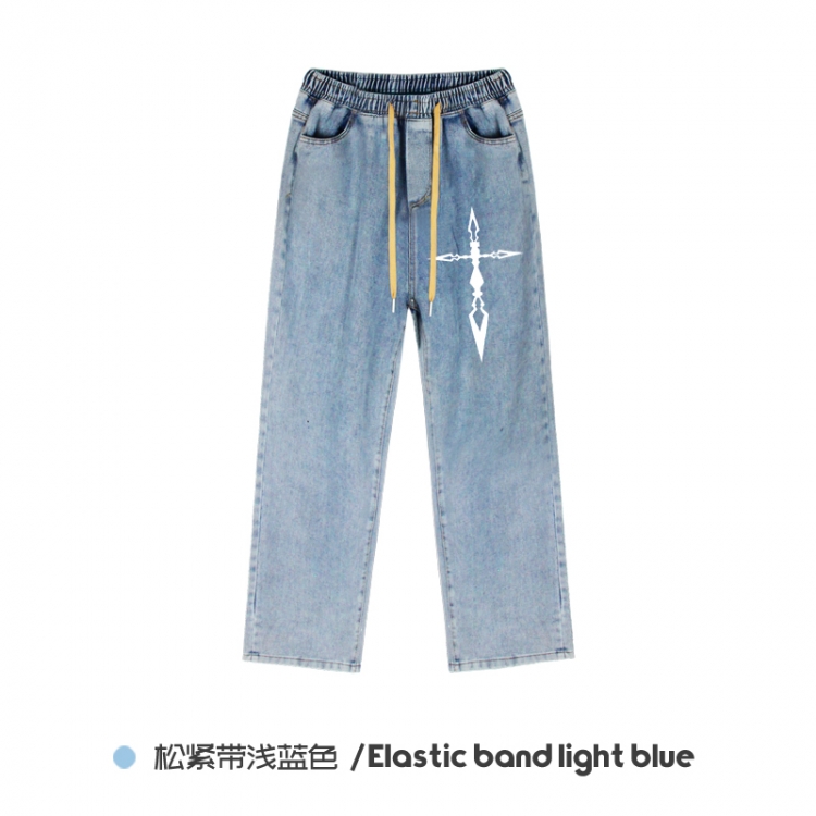 Fate stay night  Elasticated No-Zip Denim Trousers from M to 3XL NZCK02-10