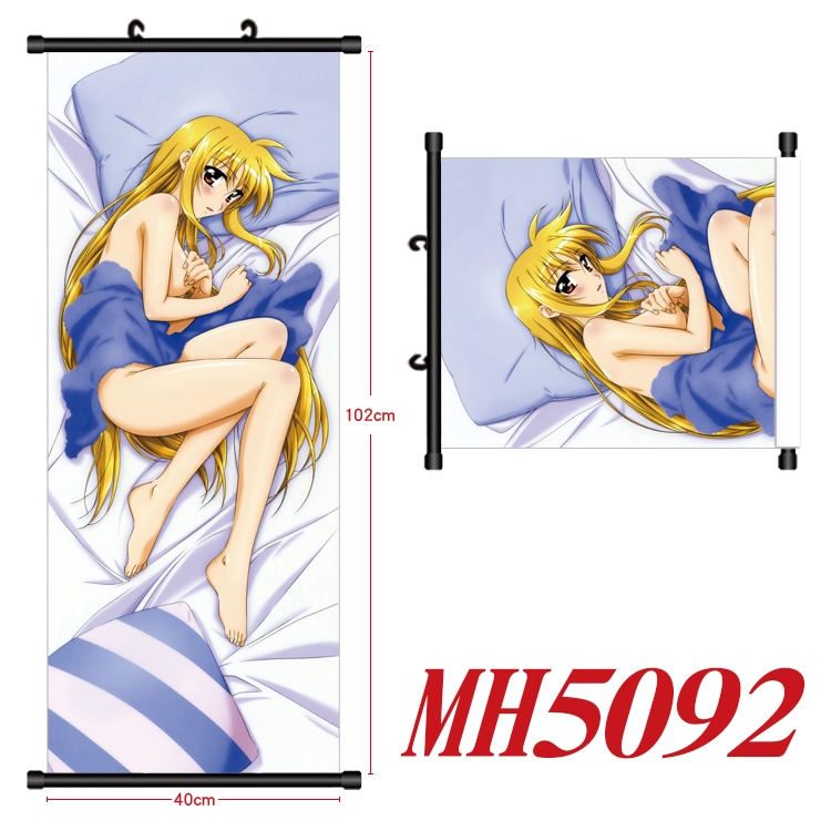 Magic Maiden Anime black Plastic rod Cloth painting Wall Scroll 40X102CM   MH5092