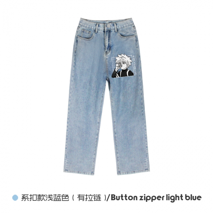 HunterXHunter  Elasticated No-Zip Denim Trousers from M to 3XL NZCK03-6