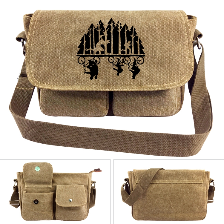 Stranger Things Anime peripheral canvas shoulder bag shoulder bag 7x28x20cm