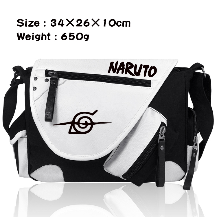 Naruto PU Colorblock Leather Shoulder Crossbody Bag 34x26x10cm