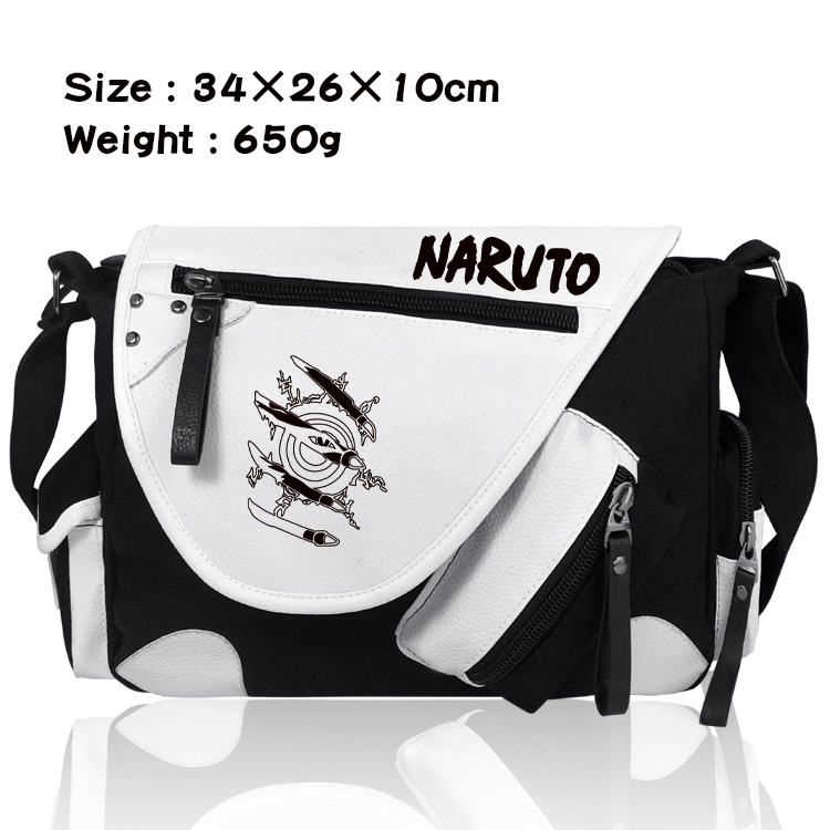 Naruto PU Colorblock Leather Shoulder Crossbody Bag 34x26x10cm