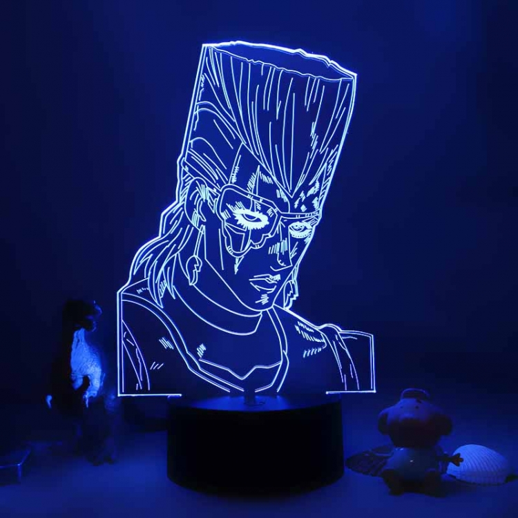 JoJos Bizarre Adventure 3D night light USB touch switch colorful acrylic table lamp BLACK BASE  1835
