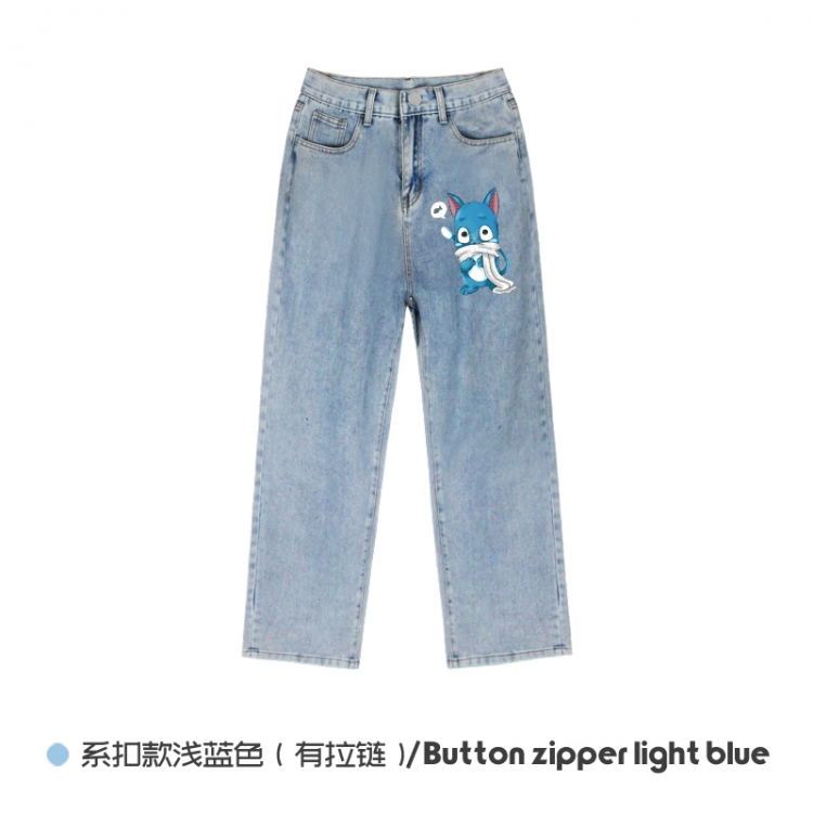 Fairy tail Elasticated No-Zip Denim Trousers from M to 3XL  NZCK03-5