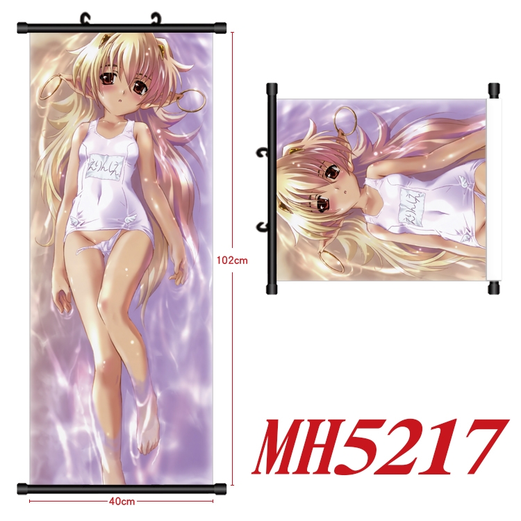 White night tea party Anime black Plastic rod Cloth painting Wall Scroll 40X102CM  MH5217