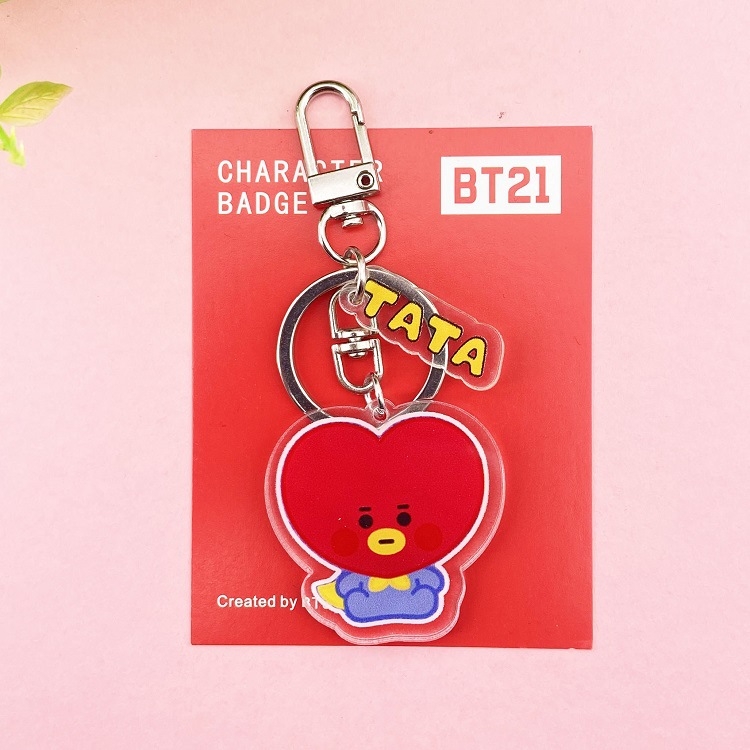 BTS cartoon acrylic keychain pendant bag keychain  price for 5 pcs