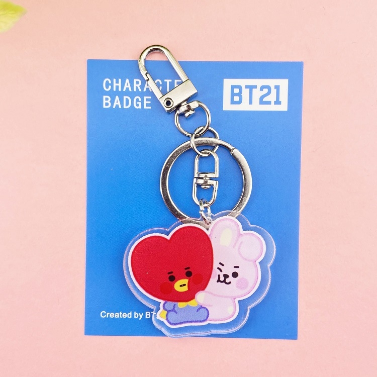 BTS cartoon acrylic keychain pendant bag keychain  price for 5 pcs