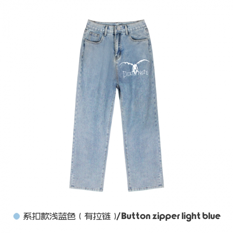 Death note Elasticated No-Zip Denim Trousers from M to 3XL NZCK03-1