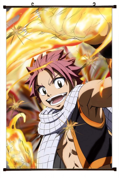Fairy tail Anime black Plastic rod Cloth painting Wall Scroll 60X90CM  Y2-68