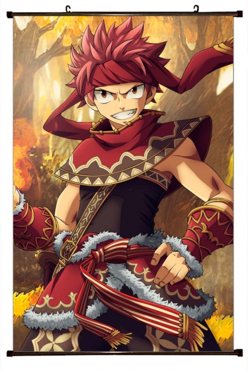 Fairy tail Anime black Plastic rod Cloth painting Wall Scroll 60X90CM Y2-19