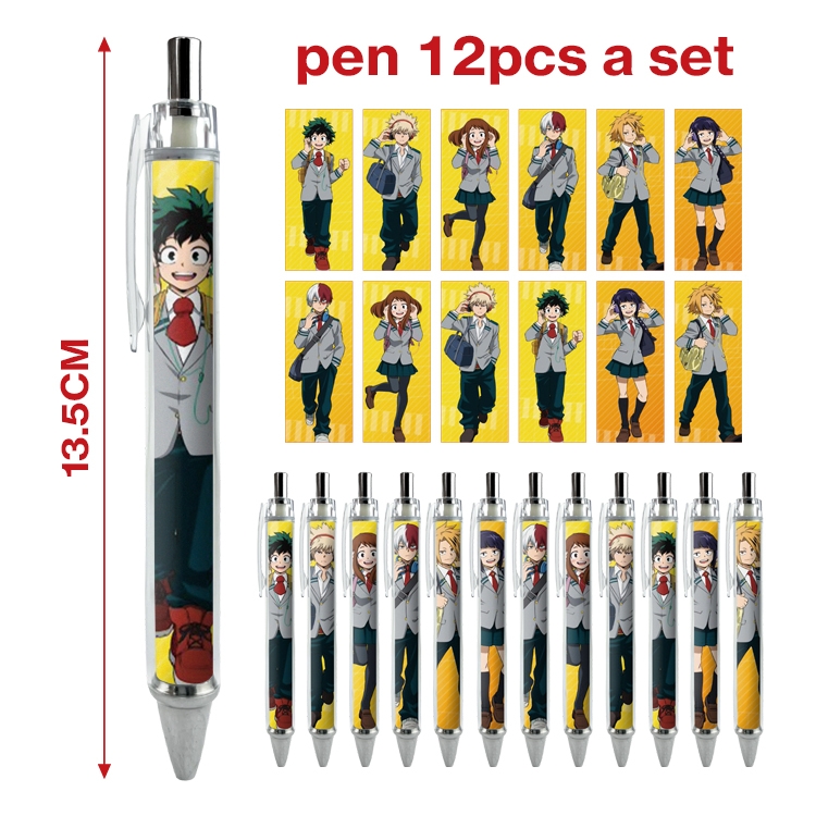 My Hero Academia anime ballpoint pen A set of 12