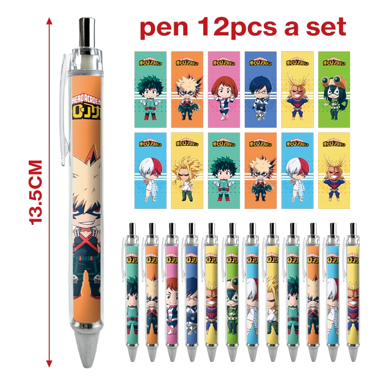 My Hero Academia anime ballpoint pen A set of 12