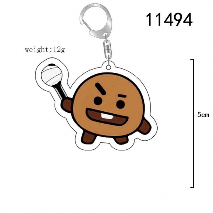 BT21  Star film and television  acrylic Key Chain  price for 5 pcs 11494