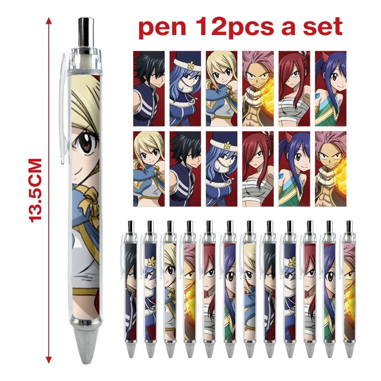 Fairy tail anime ballpoint pen A set of 12