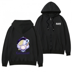 Genshin Impact  Black Hooded T...