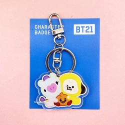 BTS cartoon acrylic keychain p...