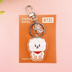 BTS cartoon acrylic keychain p...