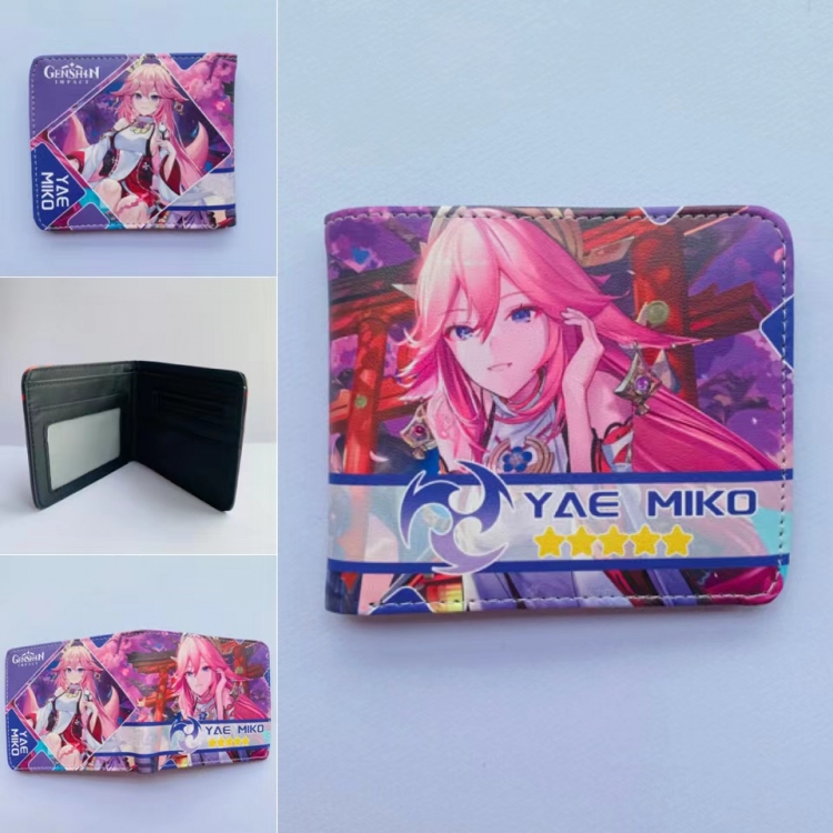 Genshin Impact  Full color  Two fold short card case wallet