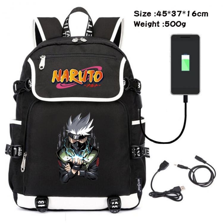 Naruto Anime Flip Data Cable Backpack School Bag 45X37X16CM