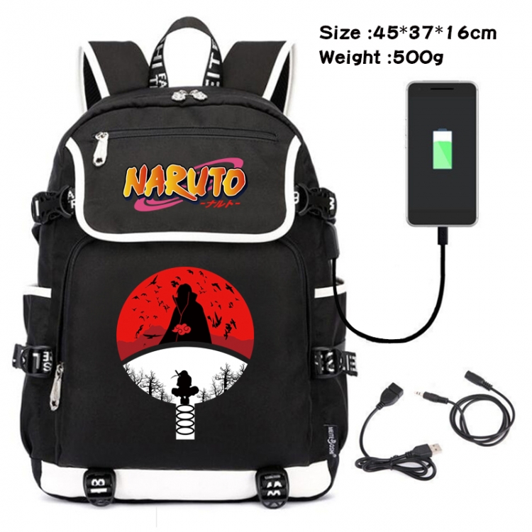 Naruto Anime Flip Data Cable Backpack School Bag 45X37X16CM