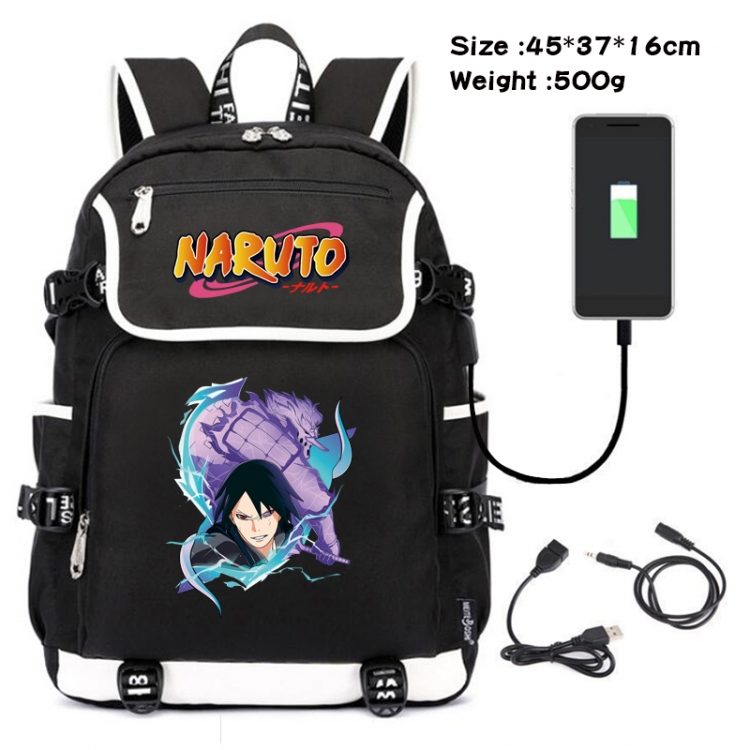 Naruto Anime Flip Data Cable Backpack School Bag 45X37X16CM