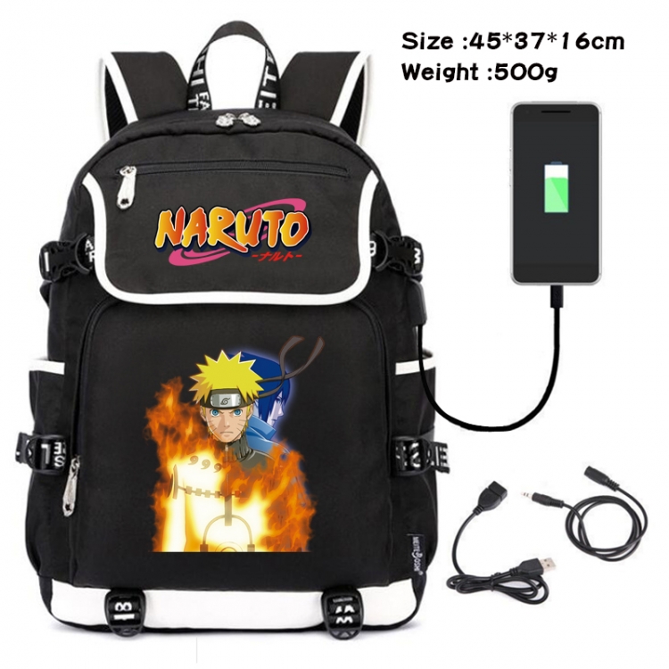 Naruto Anime Flip Data Cable Backpack School Bag 45X37X16CM