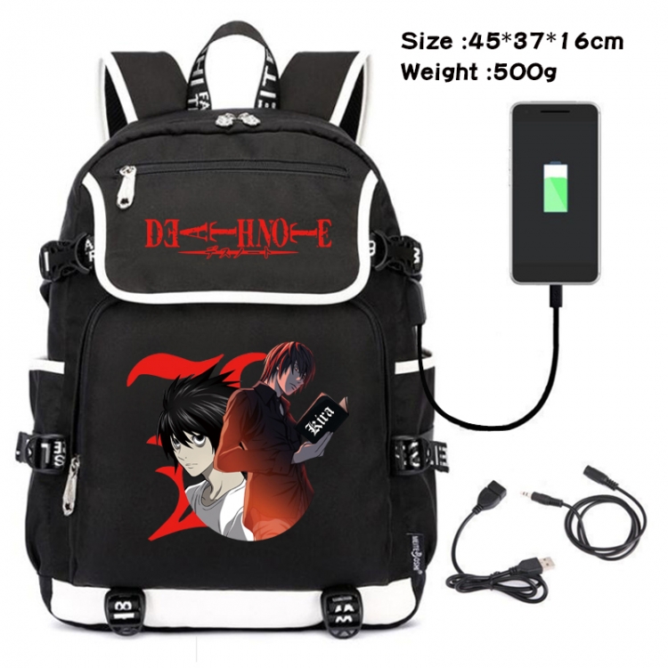 Death note Anime Flip Data Cable Backpack School Bag 45X37X16CM