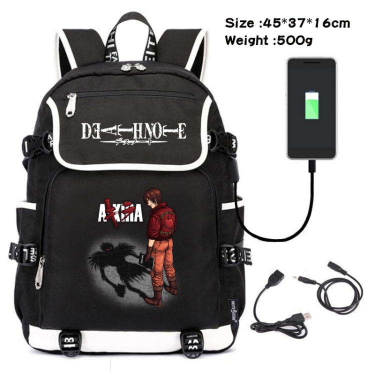 Death note Anime Flip Data Cable Backpack School Bag 45X37X16CM