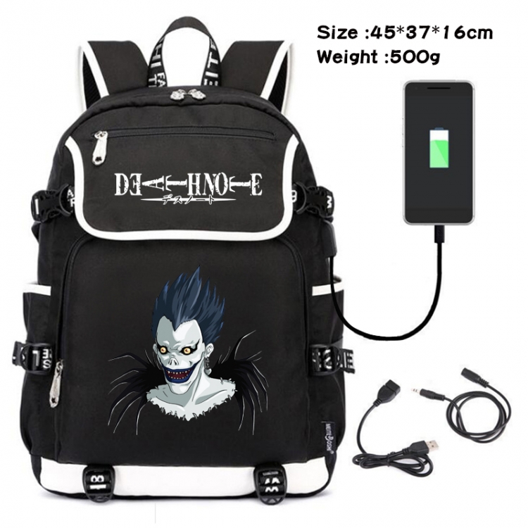 Death note Anime Flip Data Cable Backpack School Bag 45X37X16CM