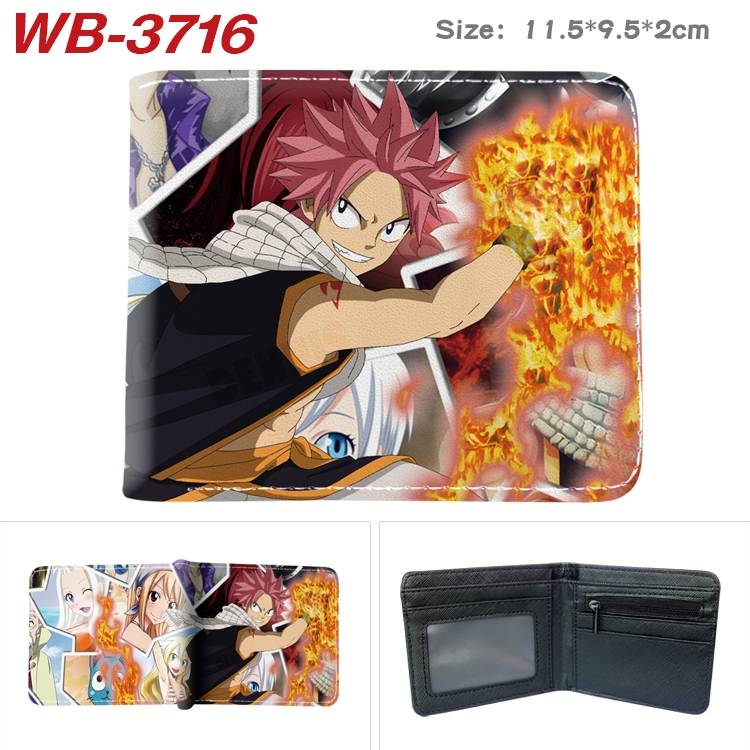 Fairy tail Anime color book two-fold leather wallet 11.5X9.5X2CM WB-3716A